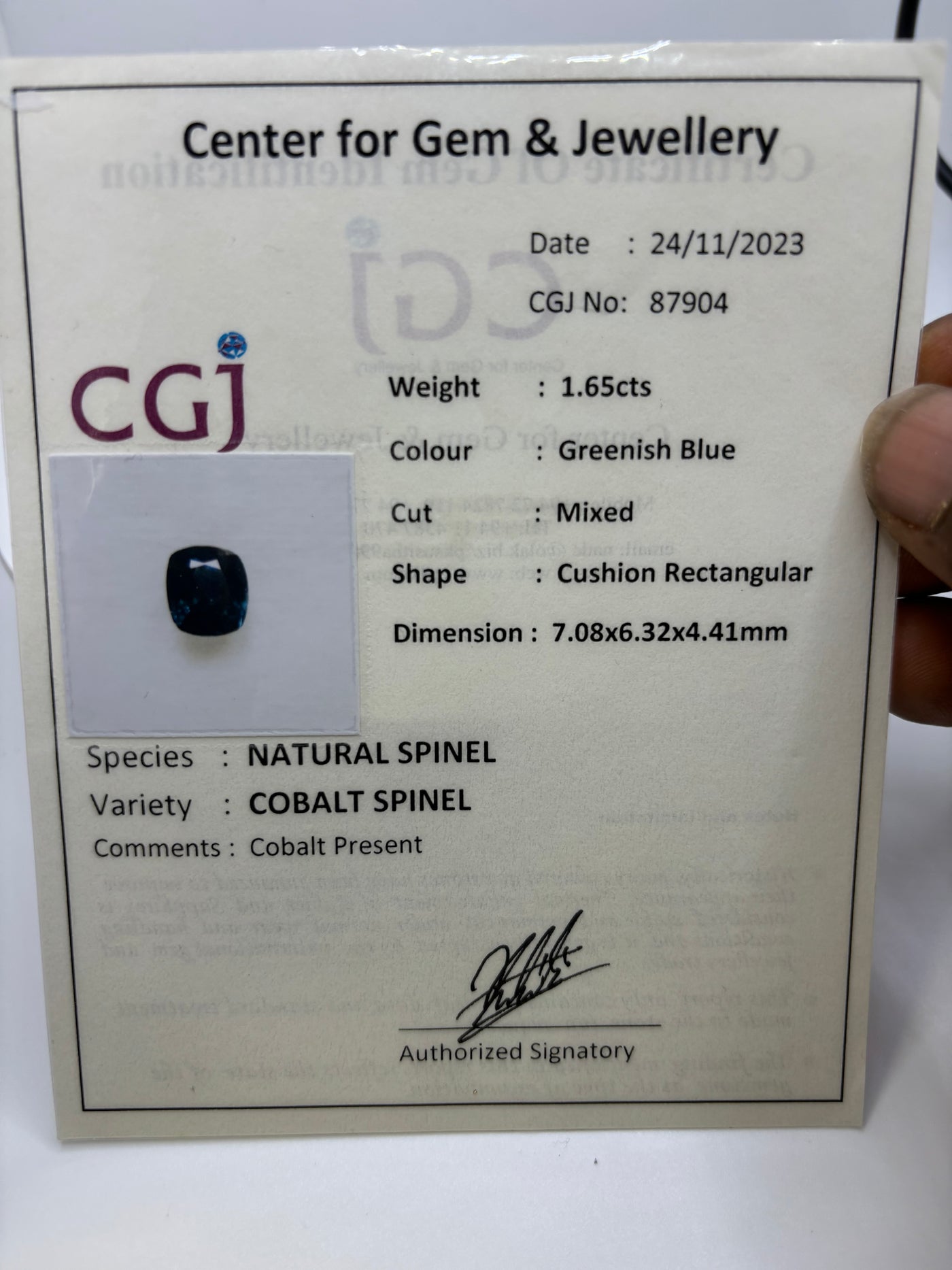 Natural Cobalt Spinel 1.65 Carats - Spinel Gem Therapy
